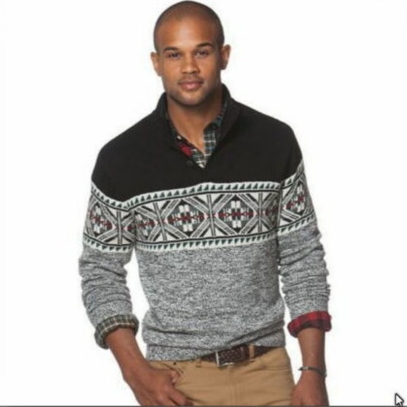 NWT Chaps Classic Fit Mockneck Sweater Cotton M - Picture 1 of 7
